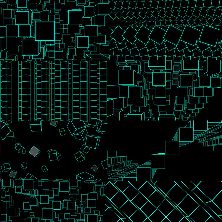 20 vjloop สีเขียว Simple WireFrame Geometric Cube แบบไดนามิกภาพเคลื่อนไหววิดีโอวัสดุ WireFrame Grid
