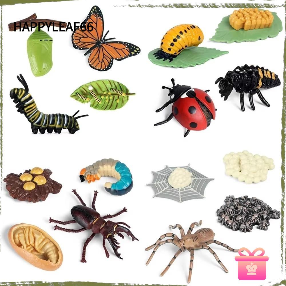 HAPPYLEAF66 4 ชิ้น/เซ็ตสัตว์ Growth CYCLE,การศึกษา Miniature Action Figures สไตล์ Life CYCLE ตุ๊กตา,