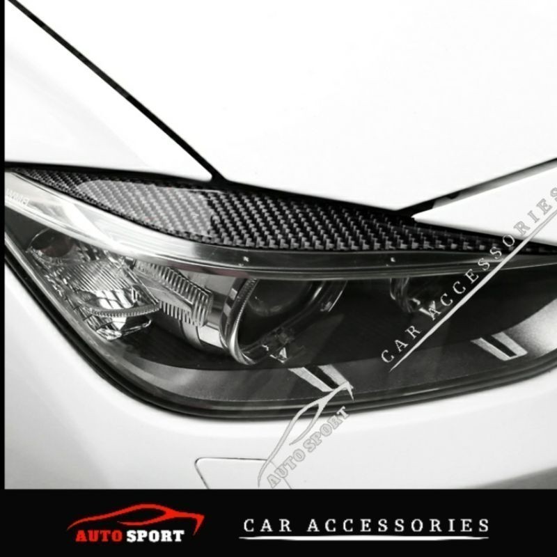 BMW F30 F35 316 320 328 HeadLamp Eyebrow Eyelid Cover Carbon Fiberauto parts ของแต่งรถ