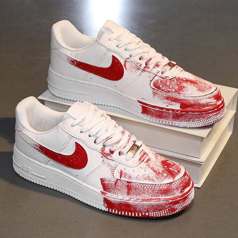 รองเท้าผู้ชาย AJ อย่างเป็นทางการ Low-Top Case Discovery Scene Air Force No. 1 รองเท้าผ้าใบกีฬา ของ1 
