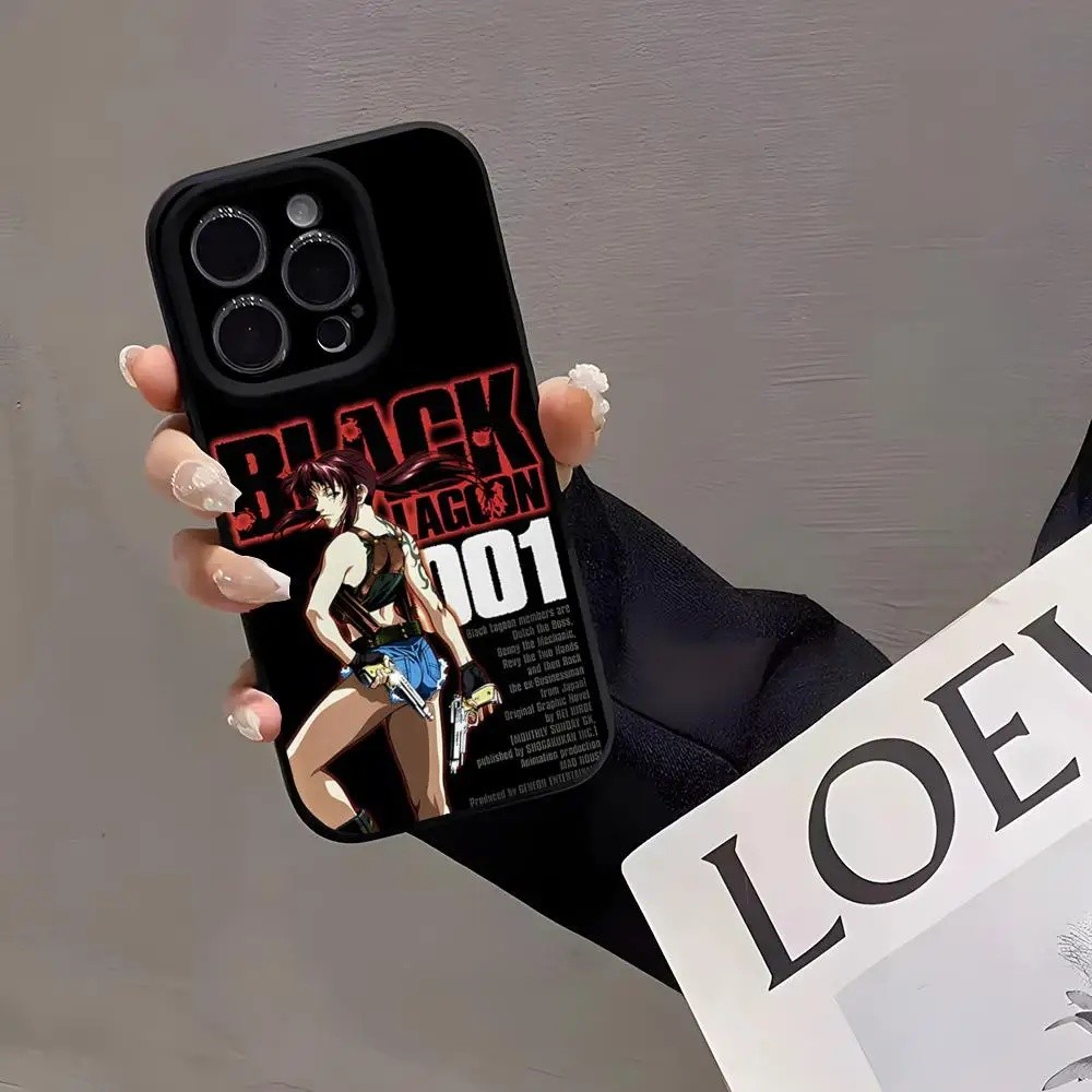 TP-1 B-BLACK L-LAGOON เคสโทรศัพท์สําหรับ IPhone 17 Pro Max 18 16 15 14 12 13 11 Plus นุ่มสีดําซิลิโค