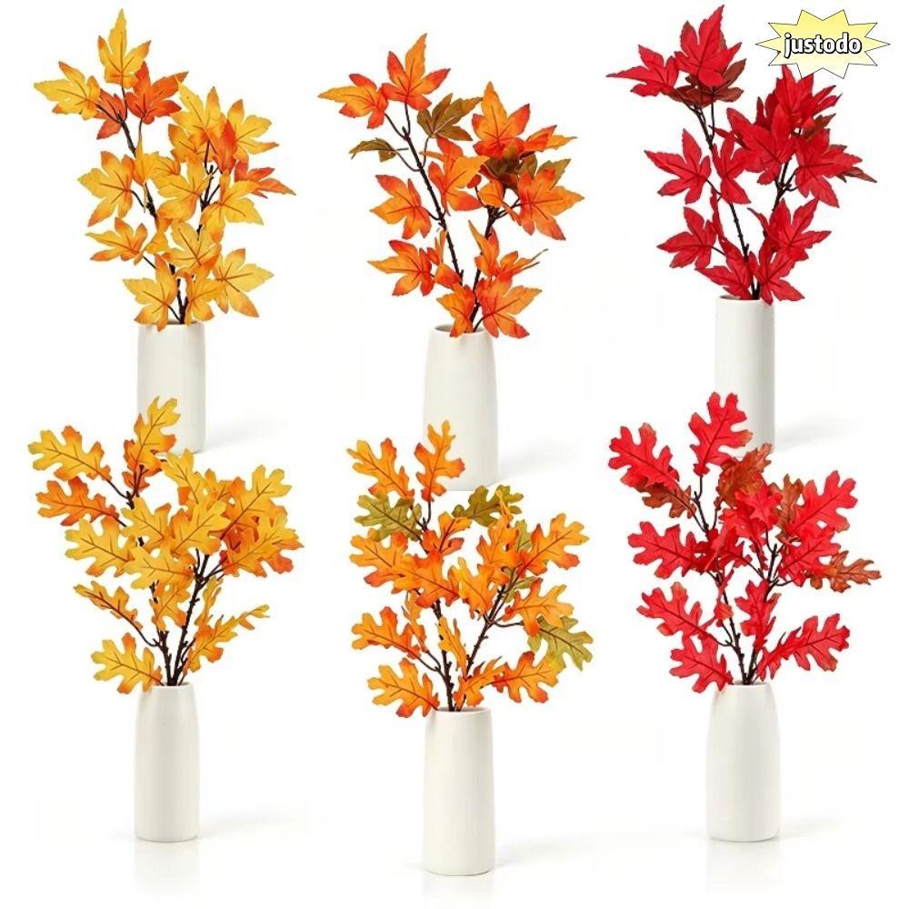 JUSTO 2 ชิ้นประดิษฐ์ Maple Leaf, ผ้า Maple Leaf Shape ฤดูใบไม้ร่วง Fallen Decor, ธรรมชาติ Fallen สไต