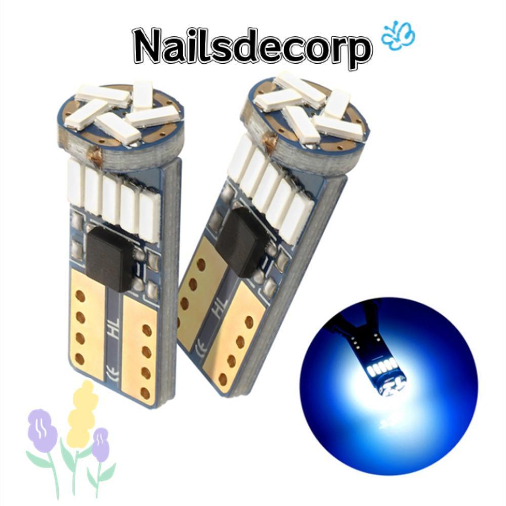 NAILS ไฟป้ายทะเบียน 10 ชิ้น, 12V 168 หลอดไฟอ่านหนังสือ LED รถยนต์, Super Bright 194 W5W 4014-15SMD C