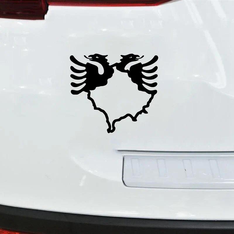 สติกเกอร์รถ Kosovo Albania แผนที่ Eagle Double Head สติกเกอร์ไวนิลรถกันชนด้านหลังหน้าต่างตกแต่ง Deca