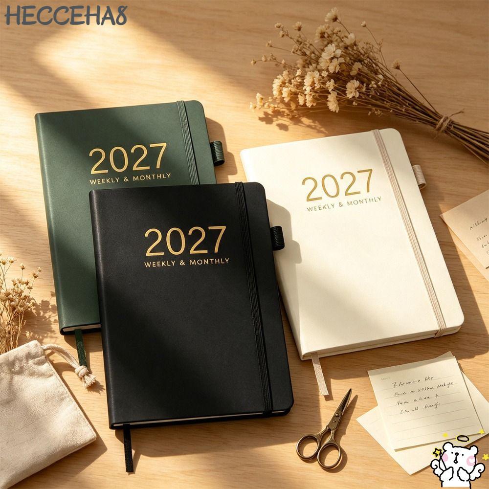 หนังสือกําหนดการ HECCEHA8 2027, พื้นผิว PU ถึง Do List Agenda Book, แบบพกพา A5 Planner Reminder Dail