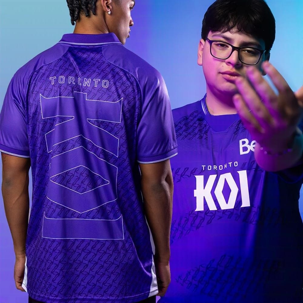 2026 New Toronto KOI Esports Team Jersey Purple 3D Print Collared Gaming Short Sleeve Uniform Family
