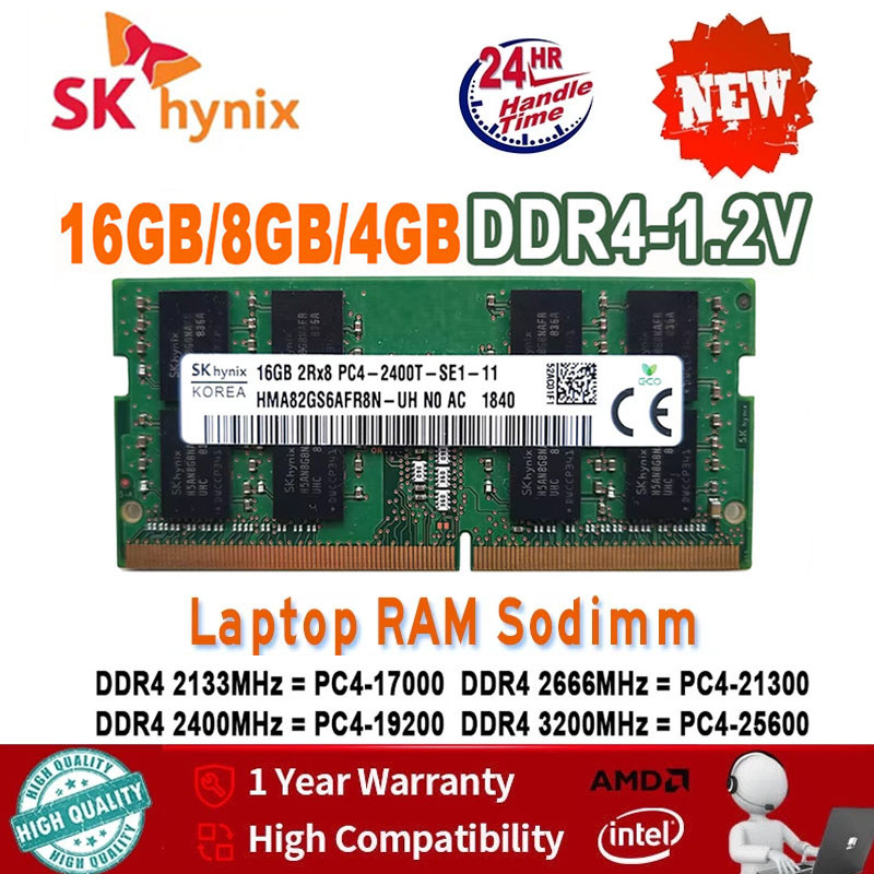 SK Hynix แล็ปท็อป RAM DDR4 4GB 8GB 16GB 2133MHz 2400MHz 2666MHz 3200MHz 1.2V 260 Pins หน่วยความจําโน