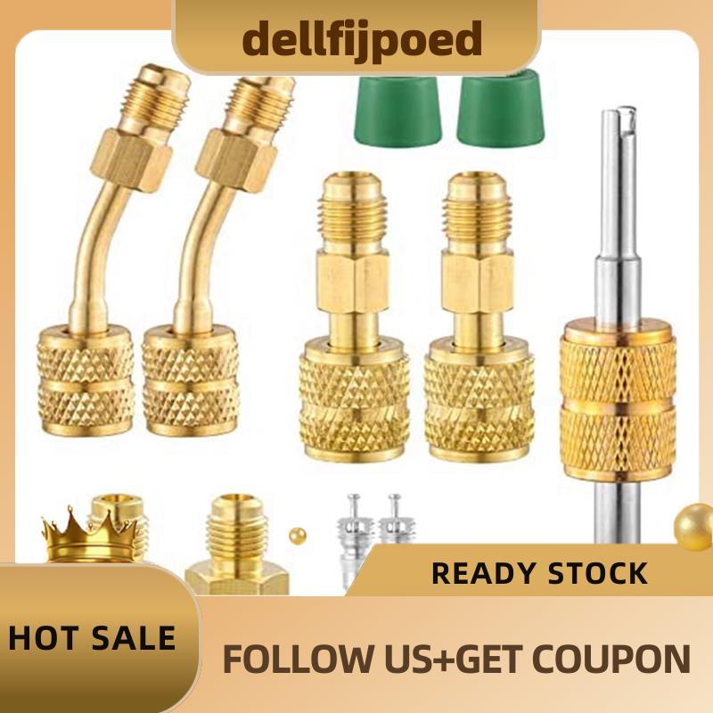 delfijpoedR410A Mini Split Adapters อุปกรณ์เสริม R410A ชาร์จสูญญากาศพอร์ตเชื่อมต่อ 5/16 นิ้วหญิงถึง 