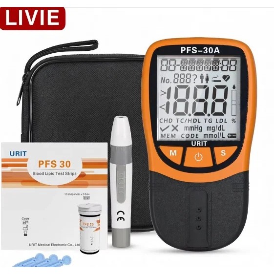 IA64 Livie ขายร้อน Blood Lipid Profile Analyzer HDL/LDL/Triglyceride Cholesterol Test Kit 20 แถบ Lip