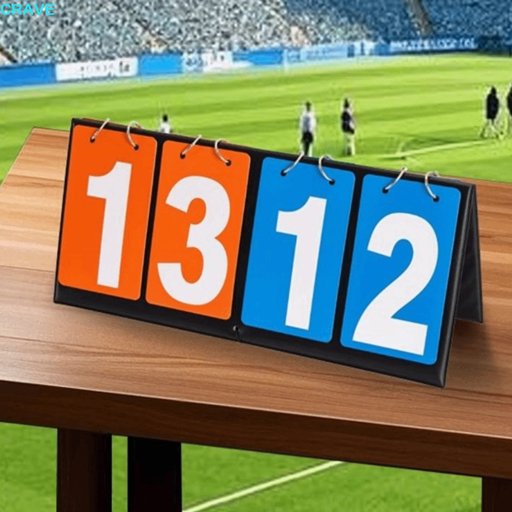 CRAVE Digital Flip Scoreboard, 2/3/4/6 หลักทนทาน Multi-Sport Game Score Board แบบพกพาหนัง Multi-Func