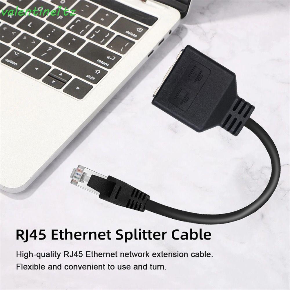 YOGIC Gigabit Ethernet Splitter สีดําทนทาน LAN Ethernet Cable Ethernet Socket Network Connector RJ45