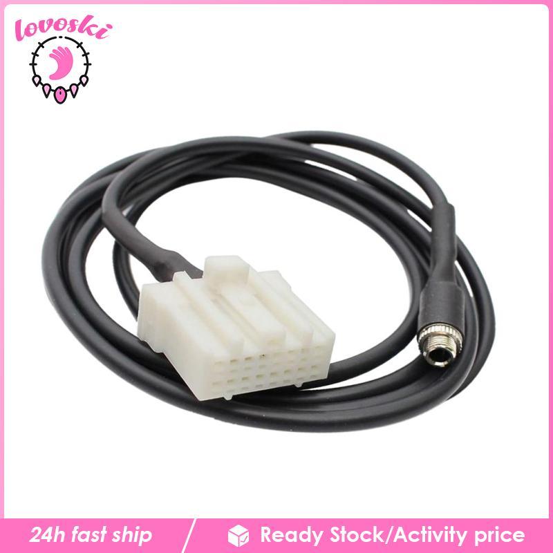 [Lovoski] AUX Input Female Jack 3.5mm Audio Adapter Cable สําหรับ IPod 4 4S 5 5S MP3 ถึง Mazda 2 3 5