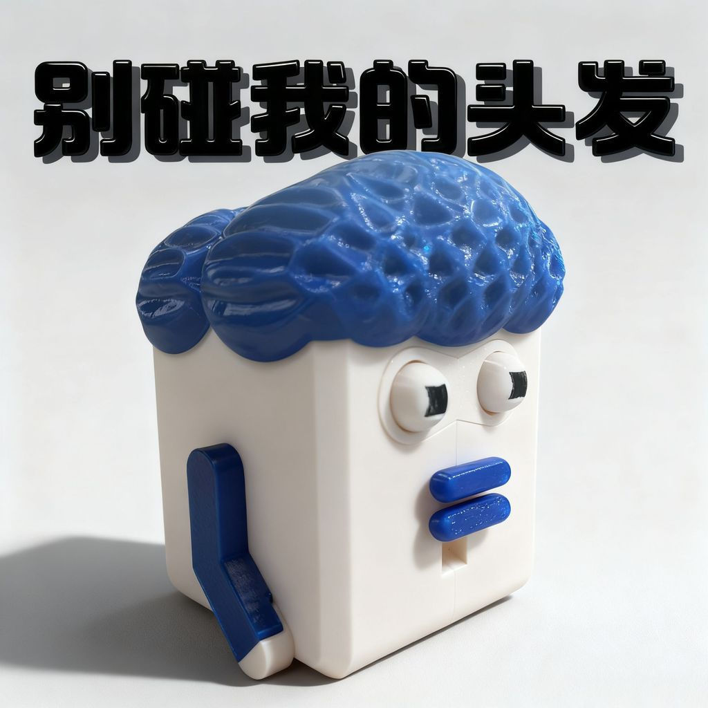 CH~Don't touch my hair - creative stress-relief toy3D Printed Abstract Toy Prank Decoration for Work
