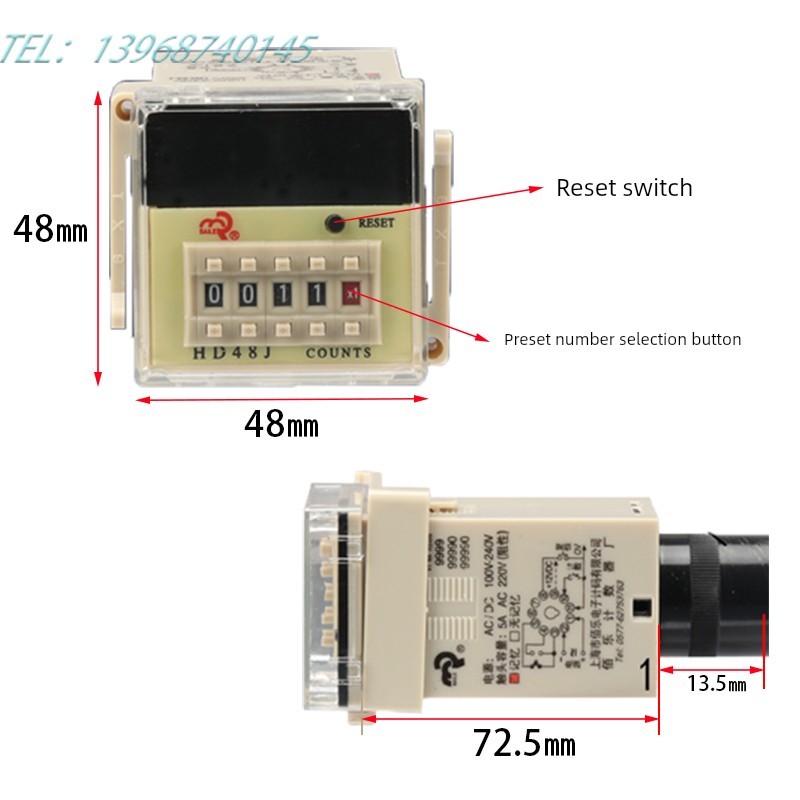 Baile Counter DH48J/HD48J/HD48J พร้อมหน่วยความจําที่คาดหวังเคาน์เตอร์อิเล็กทรอนิกส์