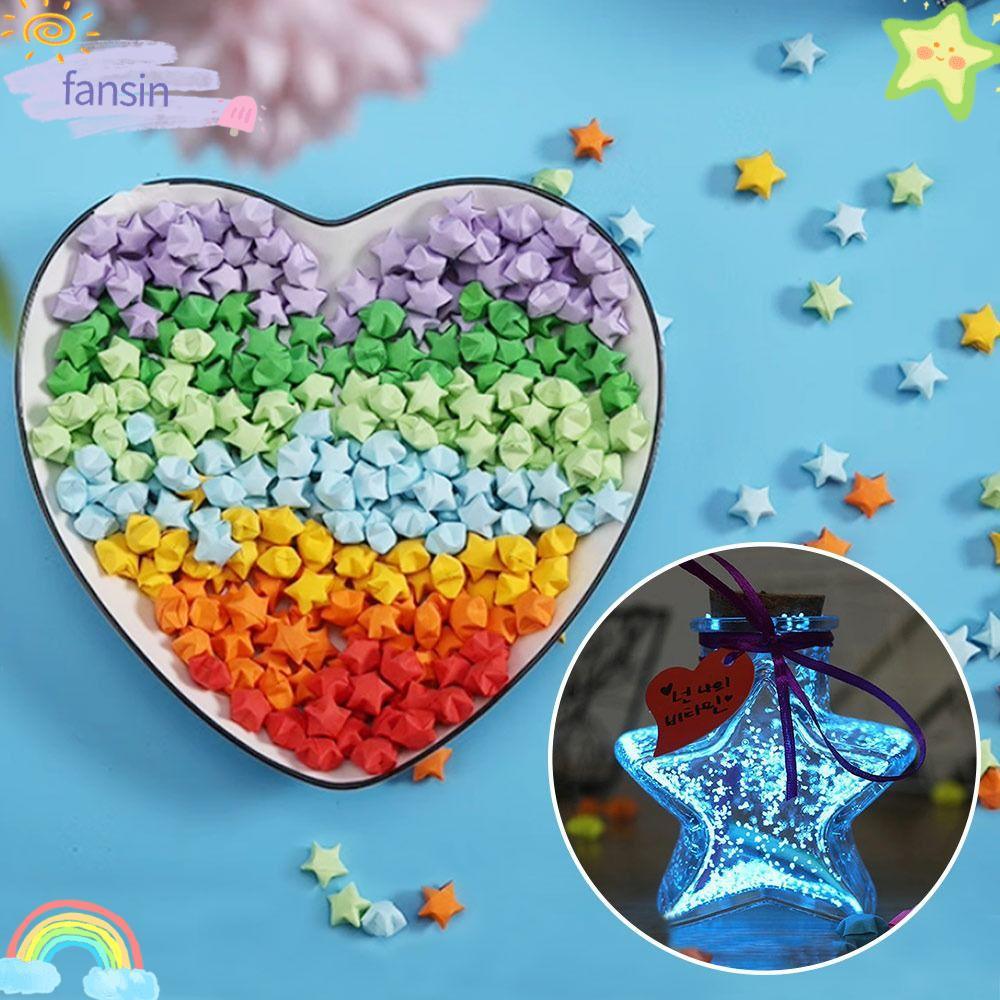 FANSIN Wishing Bottle, Stars Shape Craft Origami Stars Glass Bottle, Mini Drift Bottle for Home