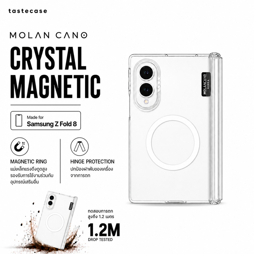 Molan Cano Crystal Magnetic เคสกันกระแทกป้องกันฝาพับสำหรับ Samsung Galaxy Z Fold 8