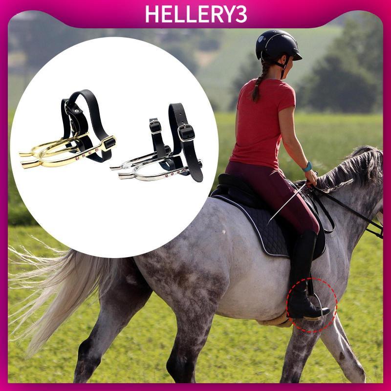 [HelleryQ] 2 ชิ้นม้า Spurs พร้อมสายรัดหนัง PU Professional Boot Spurs Rhinestone ตกแต่ง Spurs สําหรั