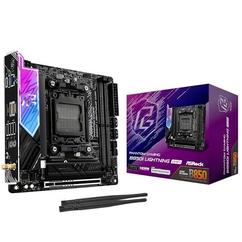 ASRock B850I Lightning WiFi Mini-ITX Motherboard for AMD Ryzen 9000/8000/7000 Series CPUs (Socket AM