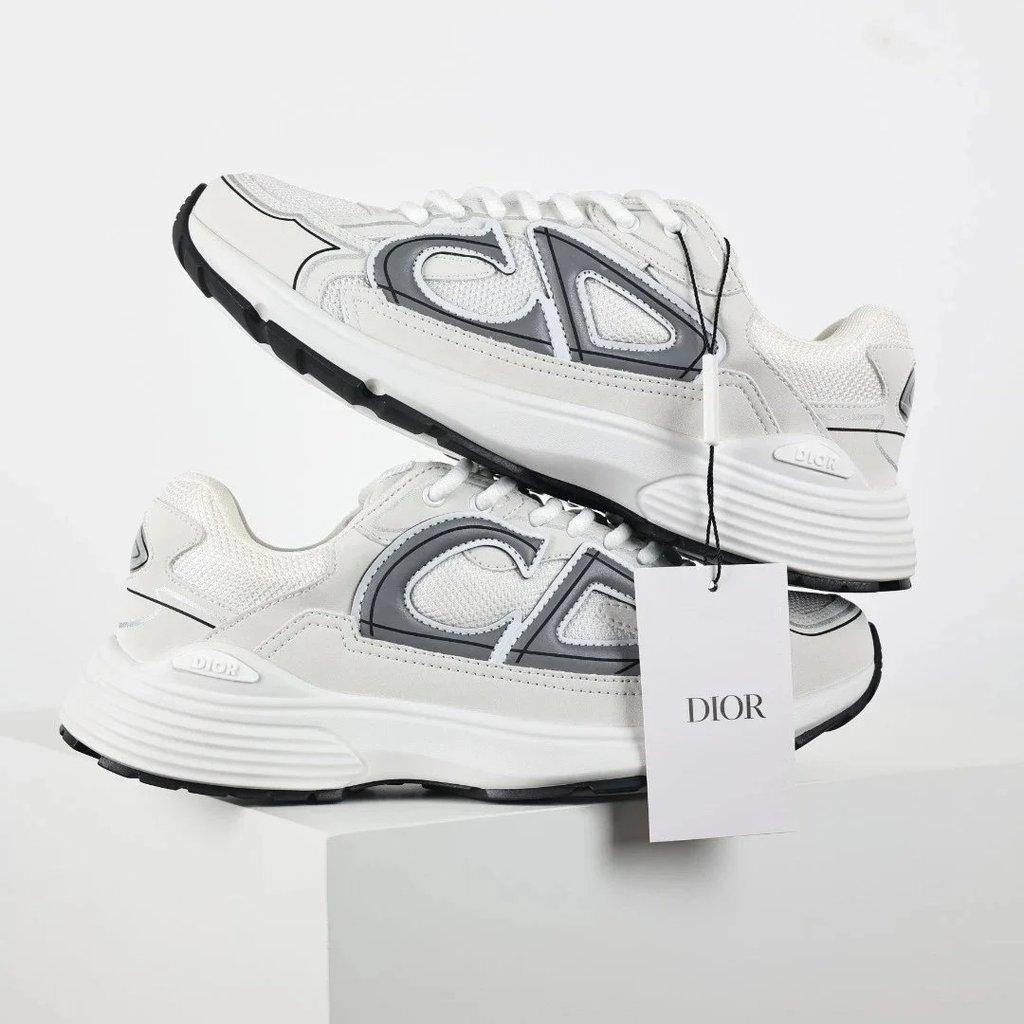 [คลังสินค้าพร้อมจัดส่งฟรี][สินค้าต้นฉบับเป็นศูนย์] STONE ISLAND x DIOR DIOR B30 Round Toe Lace-Up Lo