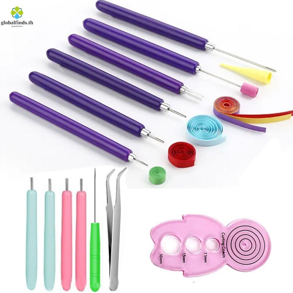 LFINDS 12PCS Quilling ชุดเข็ม, Quilling Slotted ปากกาหลายขนาดกระดาษ Quilling เครื่องมือ, DIY กระดาษ 