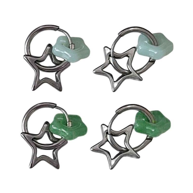 MT Small Hoop ต่างหู Star Dangle ต่างหูเครื่องประดับสําหรับผู้หญิงสาว