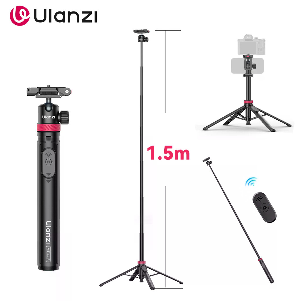 Ulanzi MT-44 ขาตั้งกล้องโทรศัพท์สําหรับสมาร์ทโฟน Dual-Camera Setup Video Vlog Selfie Stick พร้อมรองเ