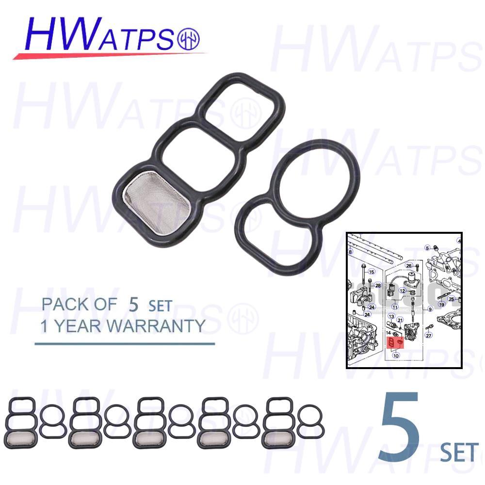 5SET VTEC ชุดปะเก็นโซลินอยด์สําหรับ Honda Accord Odyssey F22 F23 #15825-P0A-015 36172-P0A-005