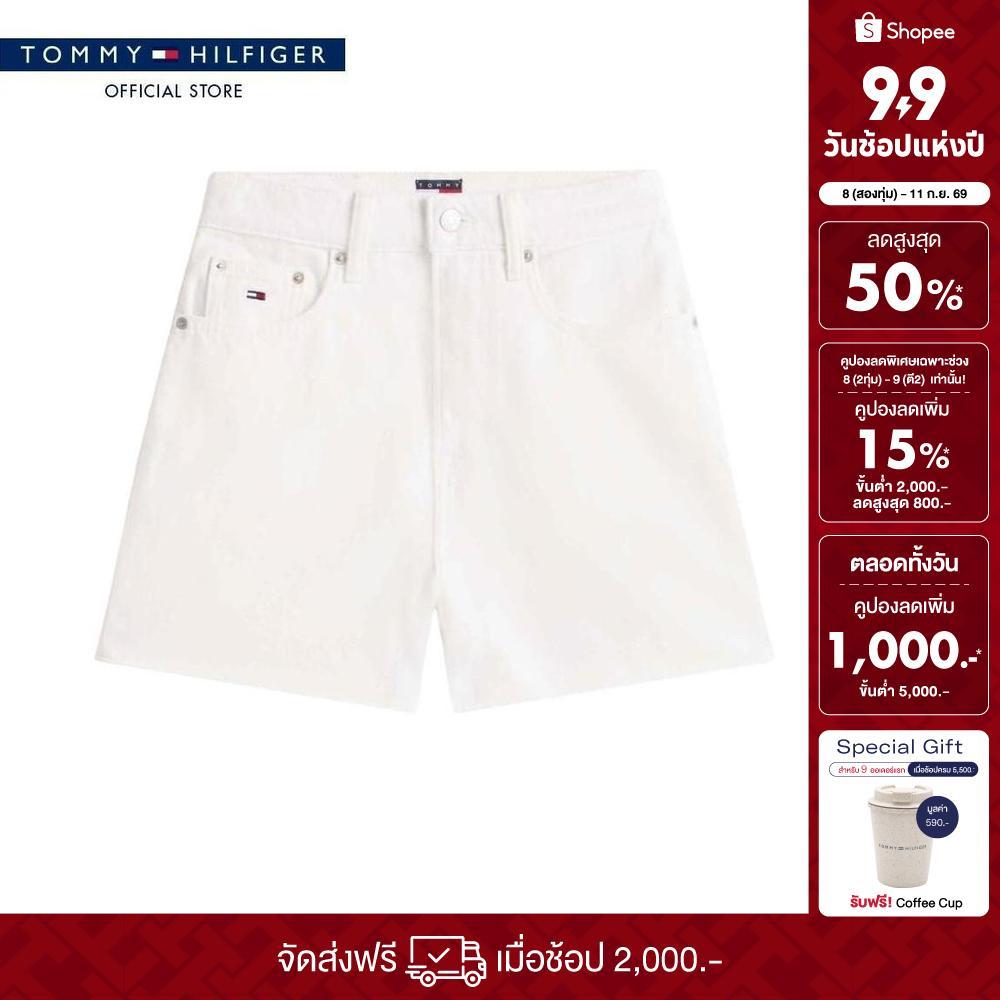 Tommy Hilfiger กางเกงขาสั้น ผู้หญิง รุ่น DW0DW22695 1D0 - สีขาว ทรง Straight