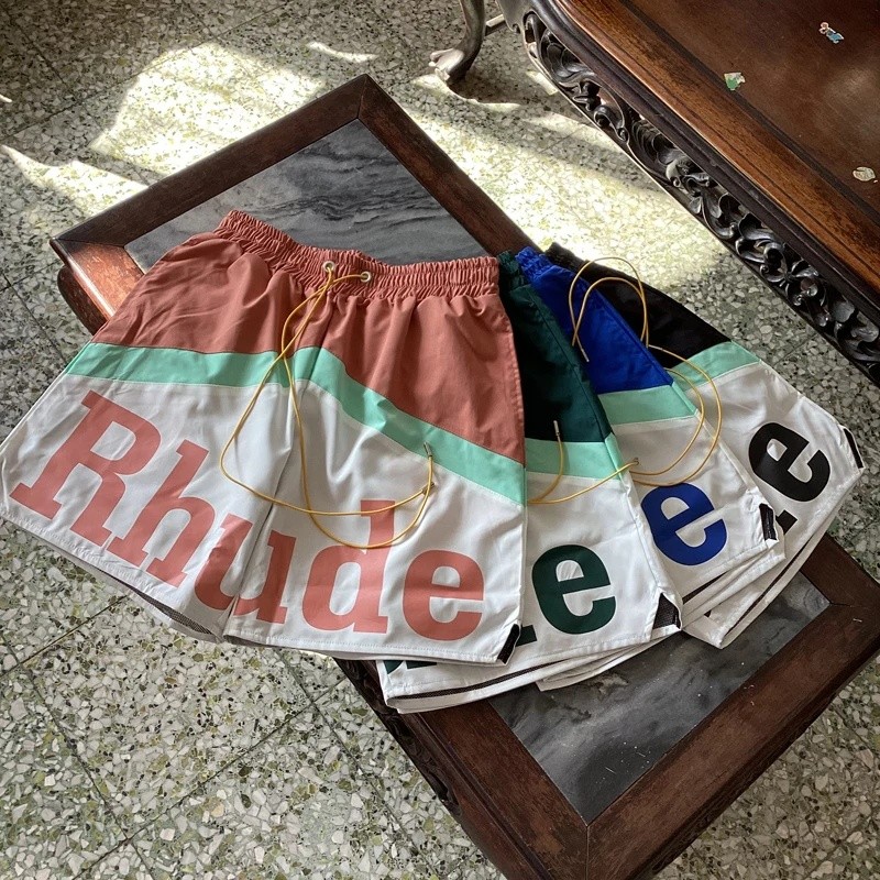YdyHigh คุณภาพสูง Streetwear Multi-สี Rhude Beach กางเกงขาสั้นผู้ชายผู้หญิงหลวม Breathable กางเกงขาส