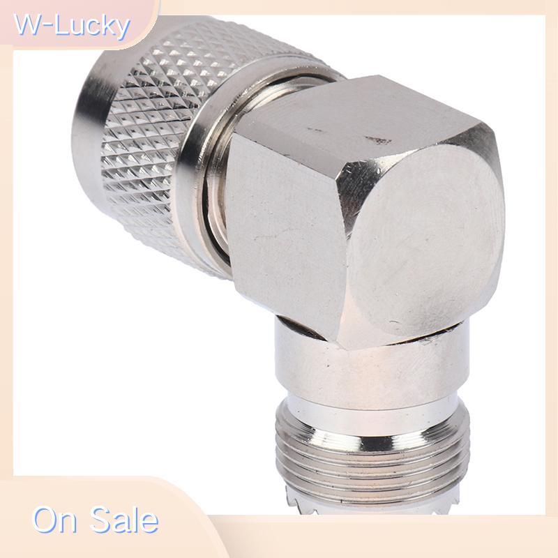 W-Lucky UHF ชาย PL-259 PL259 ถึง UHF หญิง SO-239 SO239 มุม 90 RF อะแดปเตอร์เชื่อมต่อ Nice