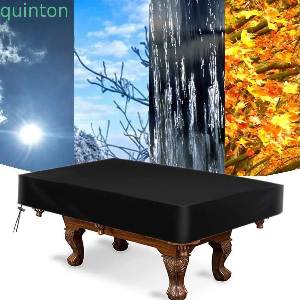 QUINTON Pool Table Cover, 7FT/8FT/9FT กันน้ําบิลเลียดตารางฝุ่น,ป้องกันเฟอร์นิเจอร์ 210D Sunproof พร้