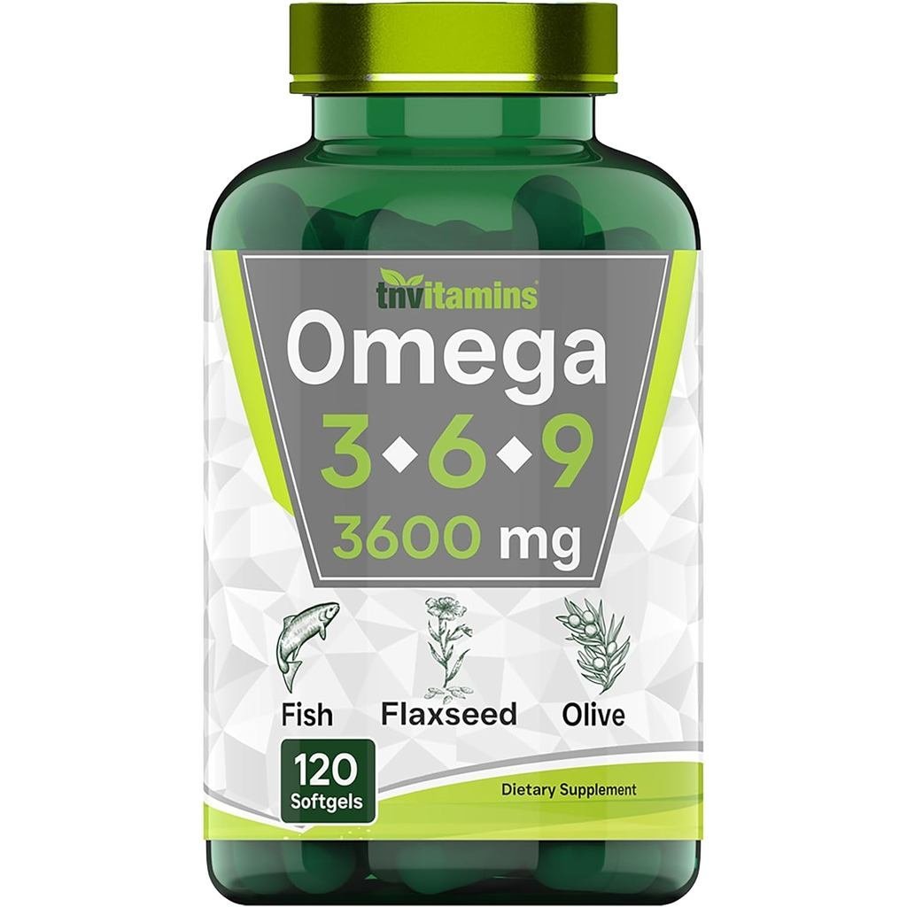 Tns Triple Omega 3◆ 6◆ 9: 3600มก. x 120 ซอฟท์เจล | Omega Essential Fatty Acids จากน้ํามัน (EPA & DHA