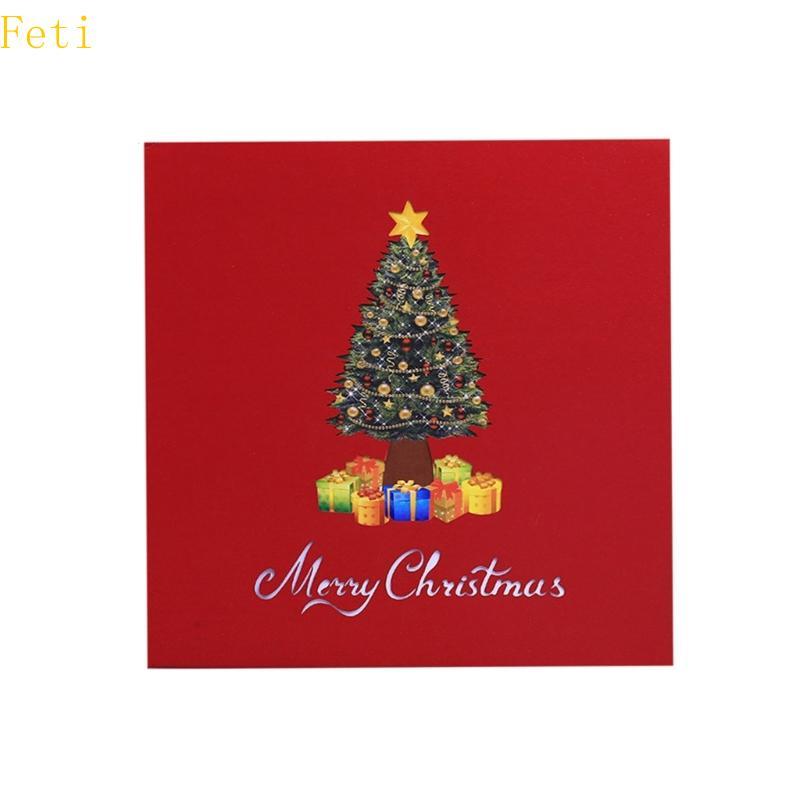 Feti 3D Christmas Tree Holiday Card Popup Surprise Card with Personal Note Space