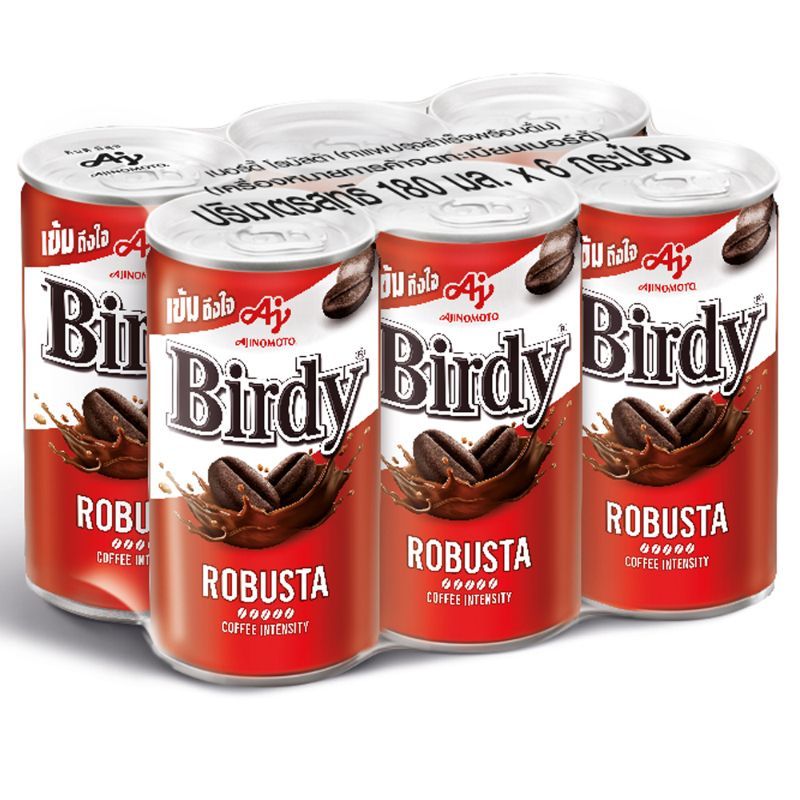 เบอร์ดี้กาแฟโรบัสต้า 170มล. แพค 6 Birdy Robusta Coffee 170ml. Pack 6