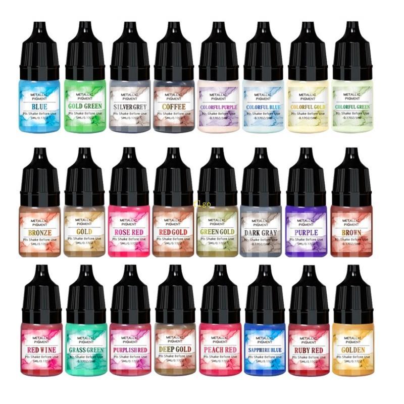 Flgo แพ็ค 24 Ink Collection สีที่ไม่ซ้ํากัน Epoxy Dye Smudging Dye Epoxy Resin Dye