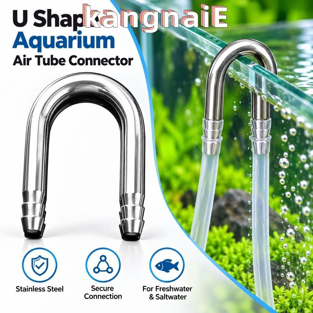 KANGNAI Aquarium Airline Connector,สแตนเลสสตีลกันสนิม Air Tube Connector,U Shape Diffuser ใช้งานร่วม