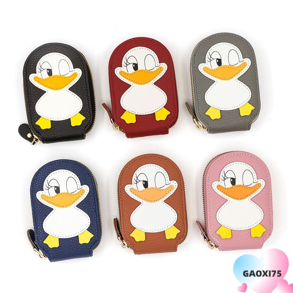 GAOXI75 Card Bag, Multicard Slot Cute Duck Credit Card Holder, Fashion Large Capacity PU Delicate Wa