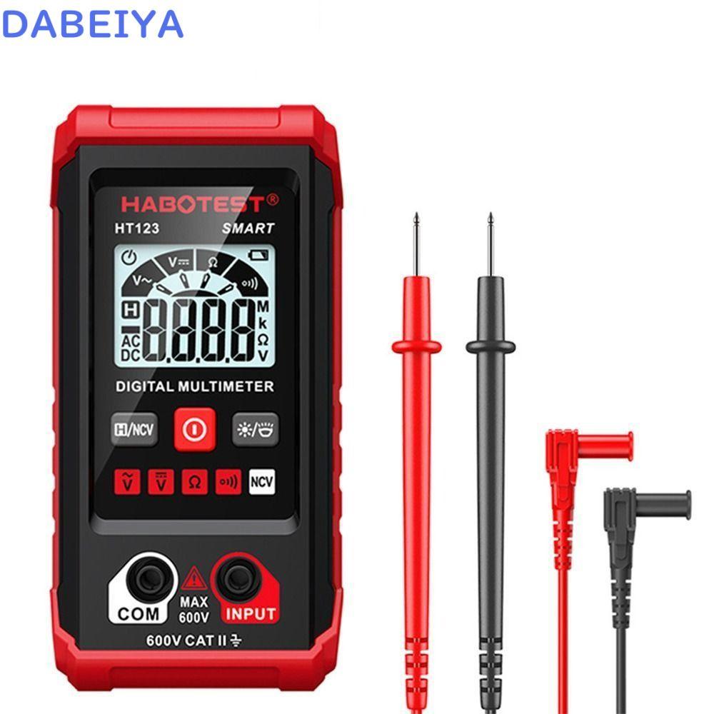 มัลติมิเตอร์แบบดิจิตอล DABEIYA, เครื่องตรวจจับแรงดันไฟฟ้าเครื่องทดสอบ NCV อัจฉริยะ, ความต้านทานแรงดันไฟฟ้า AC/DC ความแม่นยําสูงพร้อมเครื่องทดสอบอิเล็กทรอนิกส์แบ็คไลท์