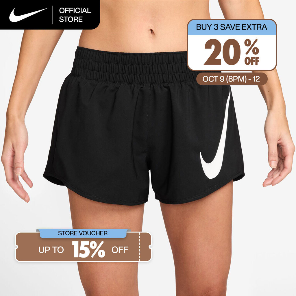 شورت جري One Swoosh Dri-FIT ‏3 إنش نايكي ـ نسائي أسود