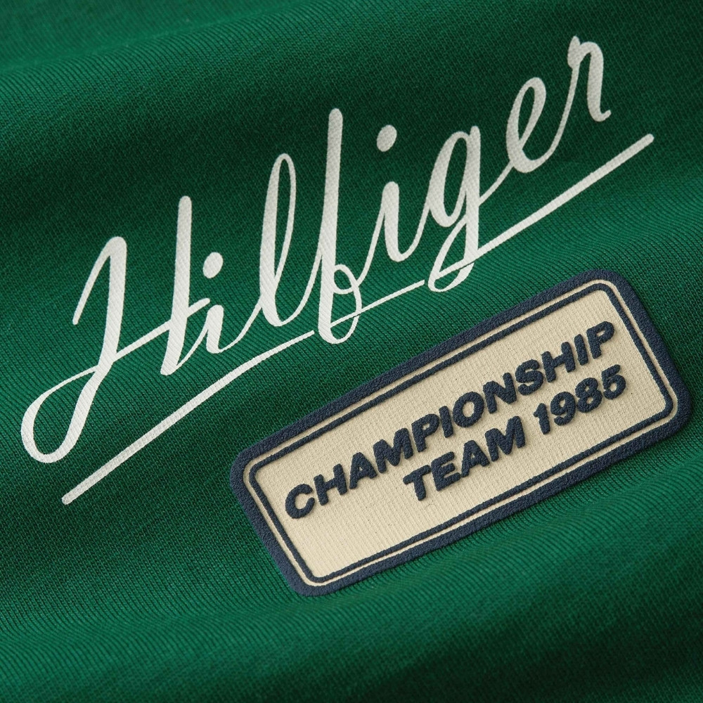 Tommy Hilfiger เสื้อยืด ผู้ชาย รุ่น MW0MW41471 L4M - สีเขียว ทรง Regular — صورة 2
