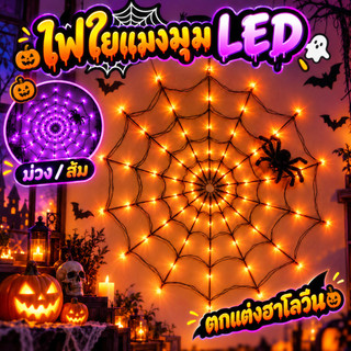 🎃 จัดส่งทันที🎃ฮาโลวีนใยแมงมุมแสงฮาโลวีนตกแต่งไฟ Halloween ตกแต่งอุปกรณ์ประกอบฉาก Battery ไฟสตริงตกแต่งงานปาร์ตี้