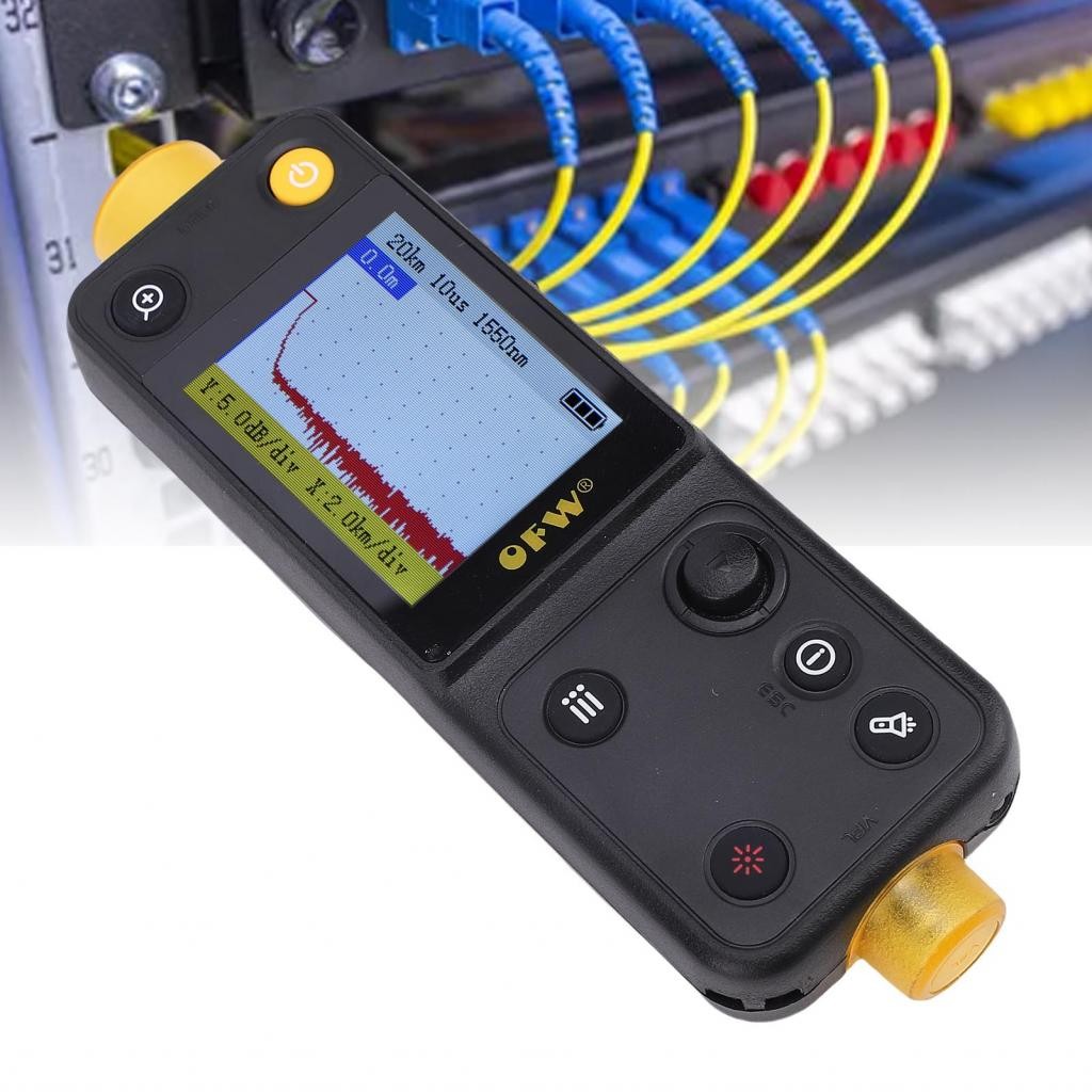 Jane365-MY เครื่องทดสอบไฟเบอร์ออปติก 10mw ปากกาแสงสีแดง 20KM Visual Fault Locator 1.88 นิ้วหน้าจอสีแ
