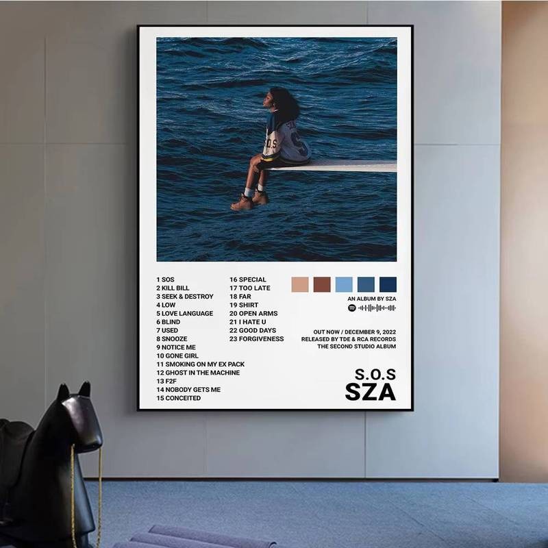 SZA SOS อัลบั้ม Tracklist Canvas Wall Art R&B Music Home Decor