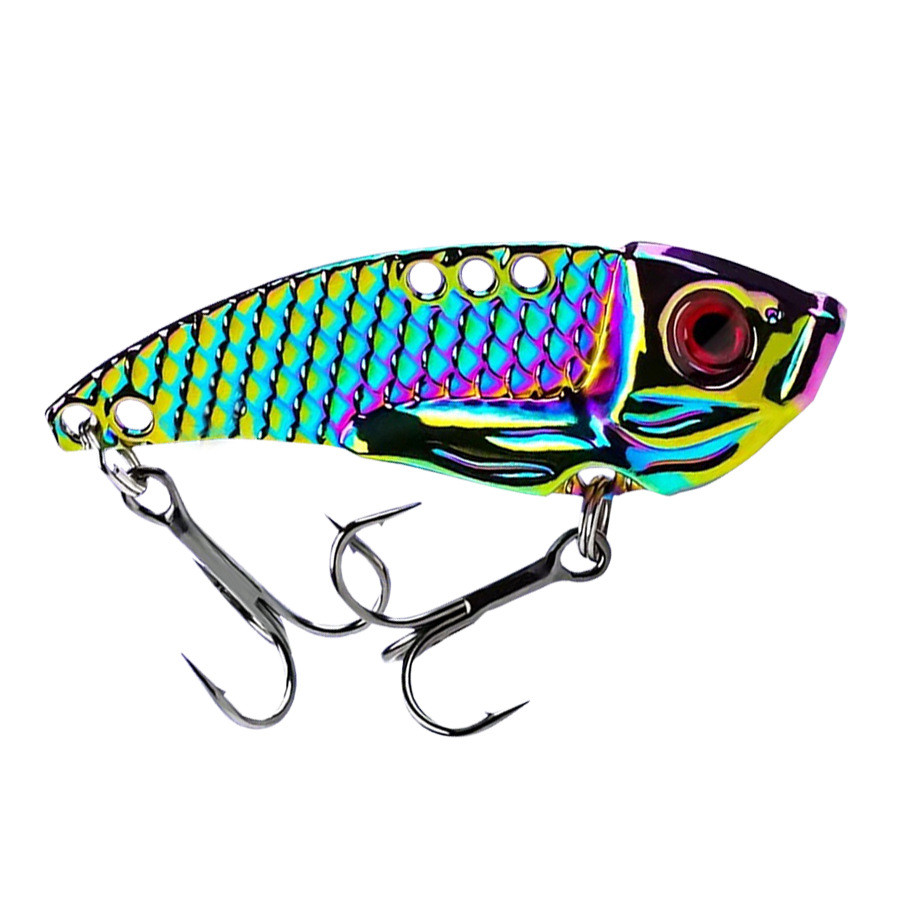 Lingze Dragon Phosphorus vib Lure + ฟัน Sidewinder Long-Casting Micro-Object Lure เหยื่อปลอมโลหะ Vib