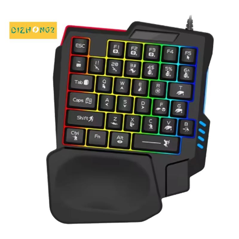 [dizhong2]Ergonomics Gaming Keyboard คีย์บอร์ดมือเดียวสาย Usb 35key Keyboard
