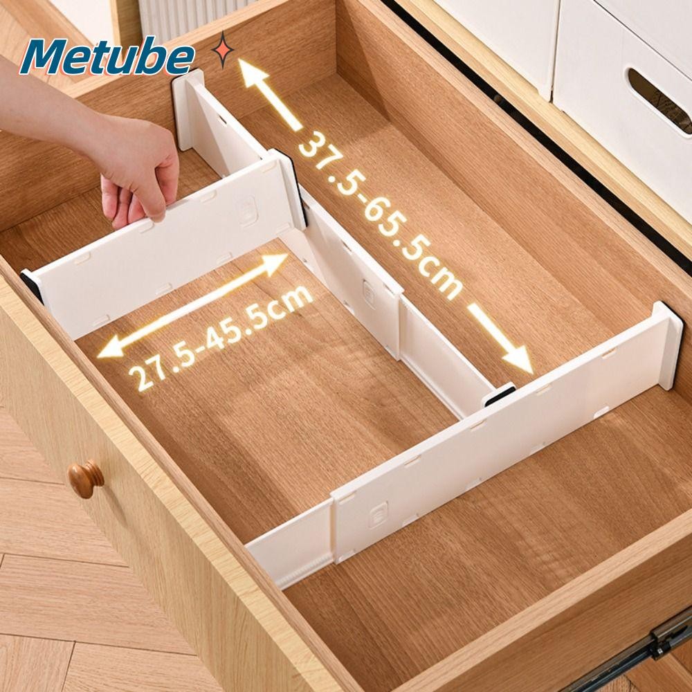 METUBE เครื่องแยกลิ้นชัก, Telescoping Adjustable Drawer Divider, Multifunctional DIY Cabinet Clapboa