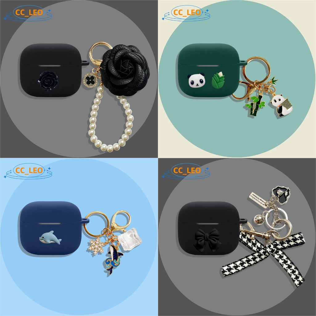 for EDIFIER EvoBuds Case Cute Angel Pearl Bracelet Cartoon Camellia Keychain Pendant Suitable for EDIFIER EvoBuds Silicone Soft Case Protective Sleeve