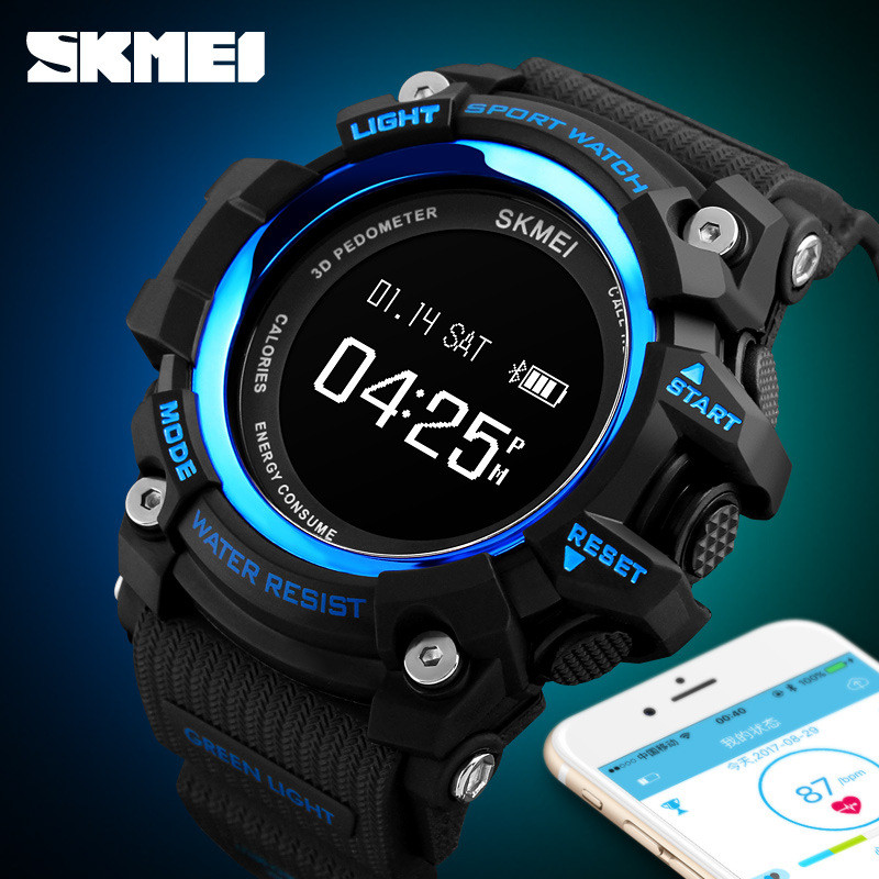 Moment Beauty นาฬิกาสปอร์ตอัจฉริยะชาย skmei Pedometer Heart Rate กันน้ํามัลติฟังก์ชั่นนักเรียนมัธยมต