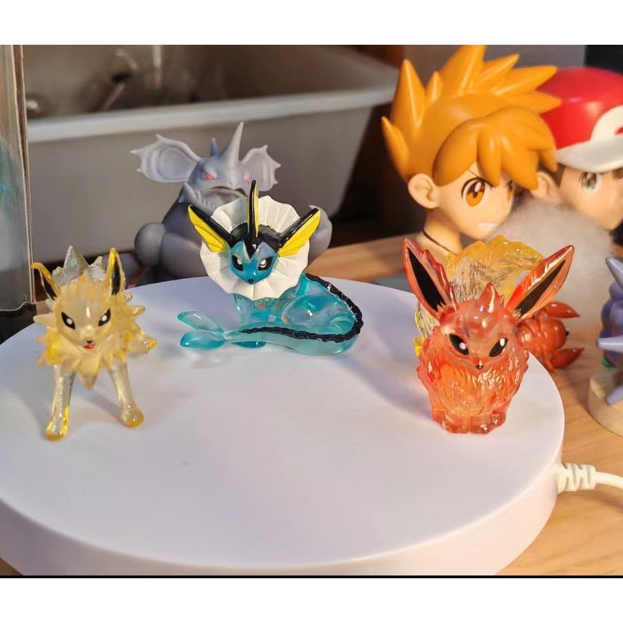 ขายร้อน Fast Shipping Pokémon Transparent Water Eevee mc/Reevee/Fire Eevee/Pokémon Figure/Pokémon/Po