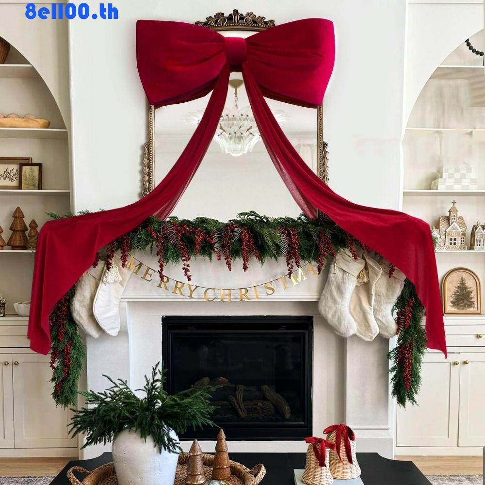 DARNELLYA ขนาดใหญ่คริสต์มาส Bowknot, Elegant 50x180 ซม.Xmas Tree Topper Bows, Party Supplies ซาตินน่ารัก DIY ตกแต่งคริสต์มาสโบว์ต้นไม้ Topper Decor